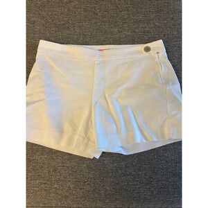 Lilly Pulitzer Alessi stretch  White Shorts Casual Side‎ Zip Button Size  4 EUC